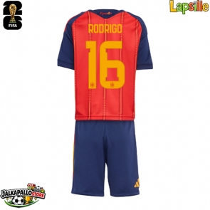 Espanja Rodri Hernandez #16 Kotipaita Lapsille MM-kisat 2026 Lyhythihainen (+ shortsit)